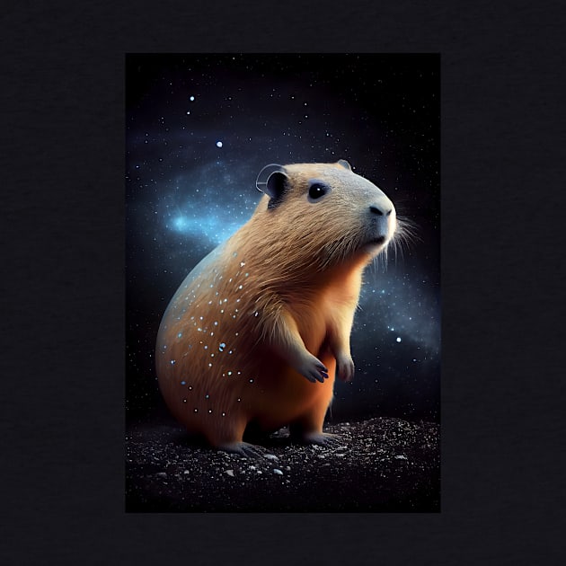 Cute Capybara On Space by Ovation4U